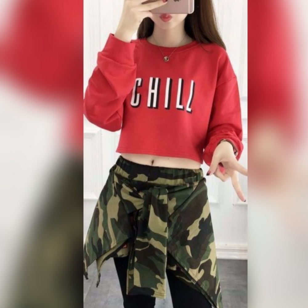 "Chill" crop sweater
